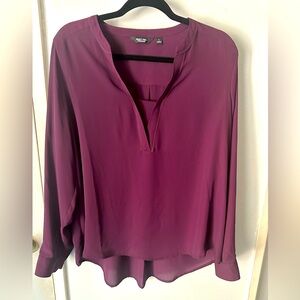 Women’s burgundy long sleeve blouse